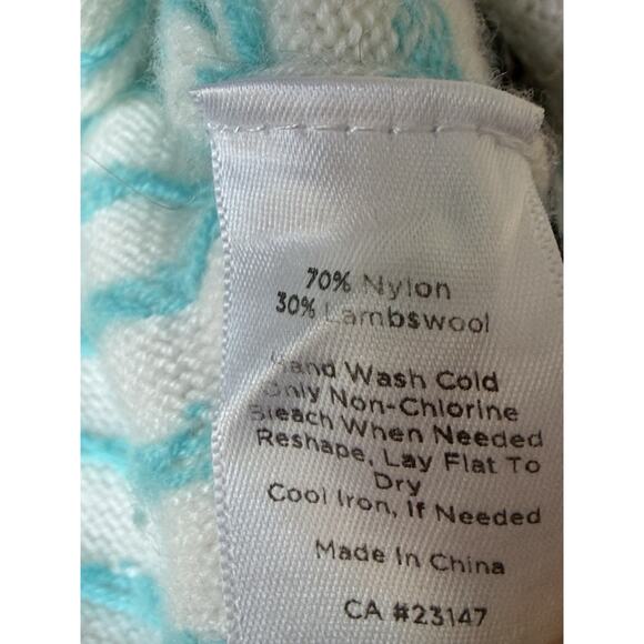 Talbots Sweater Womens M Fair Isle Pullover White Blue Lambs Wool Blend Jumper - Picture 4 of 7